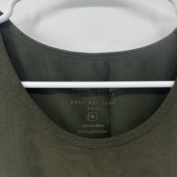 BYLT Premium Basics Drop Cut Tank Top Men Size XL Army Green Lifting Gym - Picture 6 of 8